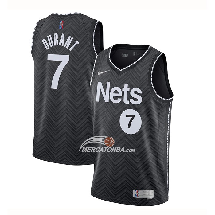 Maglia Brooklyn Nets Kevin Durant Earned 2020-21 Nero